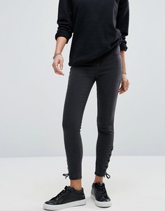 Зауженные джинсы со шнуровками New Look - Черный