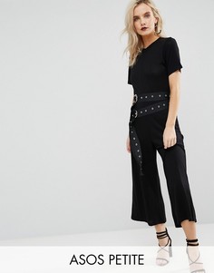 Трикотажный комбинезон с двумя поясами ASOS PETITE - Черный