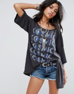 Oversize-футболка с принтом Cosmic Free People - Синий