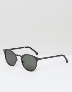 Круглые солнцезащитные очки в черной матовой оправе Komono Hollis - Черный