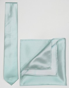 Набор из голубого галстука и платка для нагрудного кармана ASOS - Зеленый