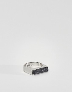 Кольцо цвета состаренного серебра с камнем Icon Brand - Серебряный