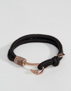 Черный браслет-шнурок с крючком Icon Brand - Черный