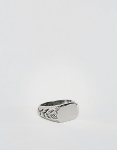 Серебристое кольцо с печаткой Icon Brand - Серебряный