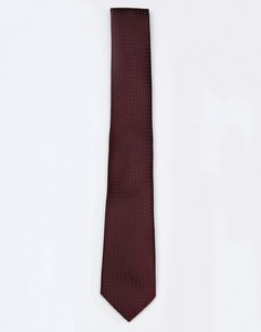 Узкий фактурный галстук бордового цвета ASOS - Красный