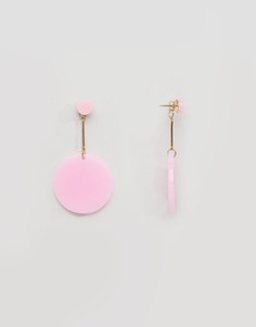 Серьги-подвески ограниченной серии с резиновыми дисками - Розовый Asos