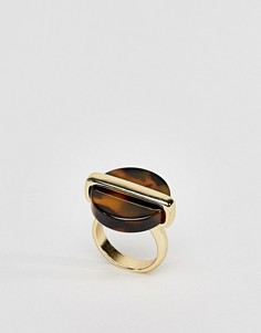 Кольцо с черепаховой отделкой ASOS - Золотой