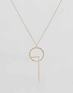 Ожерелье ограниченной серии с контурным кольцом и отделкой - Золотой Asos