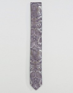 Узкий галстук с цветочным принтом ASOS - Фиолетовый