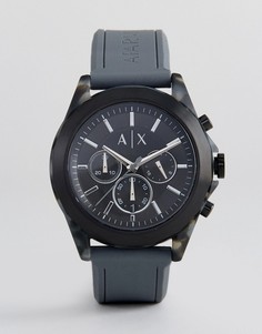 Часы-хронограф с серым силиконовым ремешком Armani Exchange AX2609 44 мм - Серый