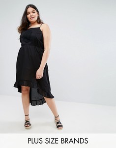 Платье с асимметричным краем Boohoo Plus - Черный