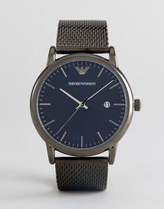 Темно-серые часы 43 мм с сетчатым браслетом Emporio Armani AR11053 - Черный