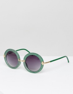 Солнцезащитные очки в зеленой оправе с блестками Jeepers Peepers - Зеленый