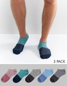 Набор из 5 пар спортивных носков колор блок ASOS - Мульти