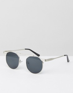 Круглые солнцезащитные очки с двойной переносицей Jeeper Peepers - Серебряный