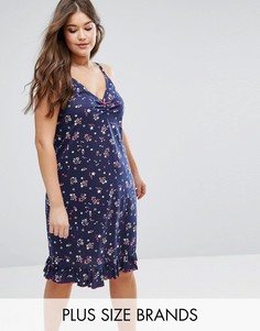 Ночная сорочка с принтом звезд Yours Clothing - Синий