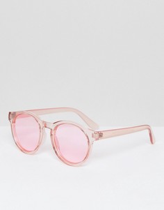 Круглые солнцезащитные очки с розовыми затемненными стеклами AJ Morgan - Розовый