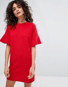 Платье-футболка с оборками на рукавах Daisy Street - Красный