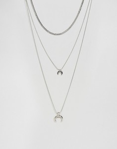 Ярусное ожерелье с подвесками DesignB - Серебряный