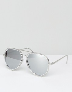 Солнцезащитные очки-авиаторы с белыми зеркальными стеклами AJ Morgan - Белый