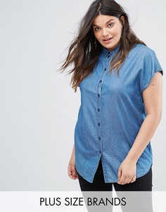 Джинсовая рубашка с короткими рукавами Junarose - Синий