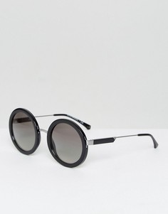 Круглые солнцезащитные очки Emporio Armani - Черный