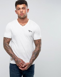 Меланжевая футболка с V-образным вырезом Tokyo Laundry - Белый