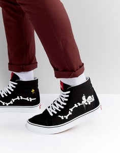 Черные высокие кроссовки Vans X Peanuts SK8 VA2XSBOHL - Черный