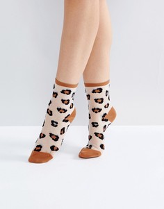 Полупрозрачные носки с леопардовым принтом Monki - Мульти