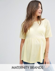 Топ с баской New Look Maternity - Желтый