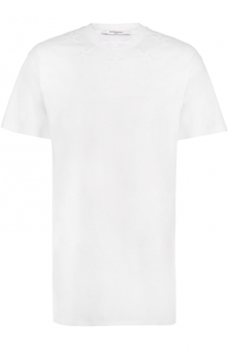 Удлиненная хлопковая футболка с нашивками Givenchy