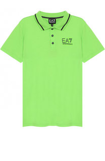 Хлопковое поло с логотипом бренда Ea 7