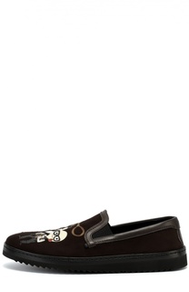 Замшевые лоферы Mondello с аппликациями Dolce &amp; Gabbana
