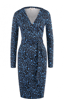 Шелковое платье с запахом и принтом Diane Von Furstenberg
