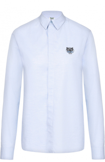 Блуза прямого кроя с вышитым логотипом бренда Kenzo