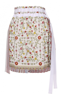 Шелковая юбка с плиссировкой и цветочным принтом No. 21