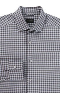 Рубашка из смеси хлопка и кашемира с воротником акула Ermenegildo Zegna