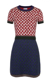 Приталенное мини-платье с контрастным принтом REDVALENTINO
