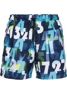 Мужские купальные шорты (синий/зеленый с узором) Bonprix