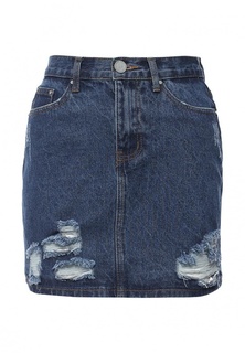 Юбка LOST INK DENIM MINI SKIRT WITH RIPS