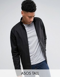 Черная куртка Харрингтон с воротом-трубой ASOS TALL - Красный