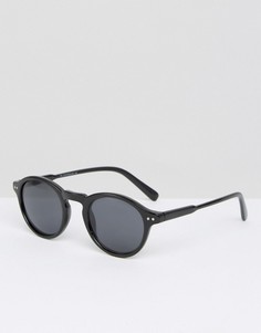 Черепаховые круглые солнцезащитные очки 7X - Черный