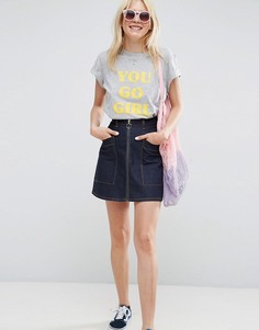 Футболка с надписью You Go Girl ASOS - Белый