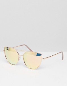 Солнцезащитные очки кошачий глаз цвета розового золота Skinnydip - Золотой