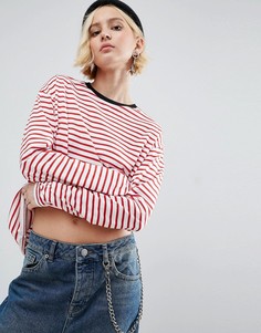 Свободный лонгслив в полоску ASOS - Мульти