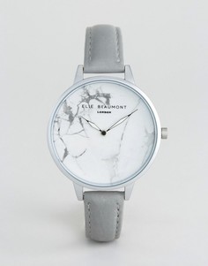 Серые часы с мраморным принтом на циферблате Elie Beaumont - Серый