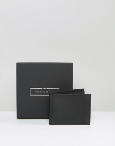 Изготовленный в Англии черный кожаный бумажник ASOS - Черный