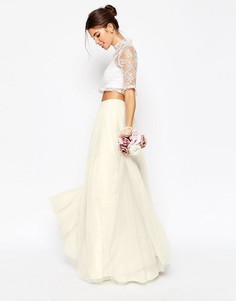 Юбка макси из тюля ASOS Bridal - Кремовый