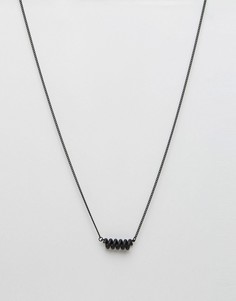 Черное матовое ожерелье с монеткой ASOS - Черный
