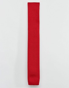 Бордовый вязаный галстук 7X - Красный